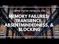 Memory Failures Transience Absentmindedness Blocking Intro Psych Tutorial