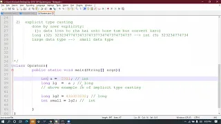 Arithmetic Operators Type casting in java lecture 2 2020