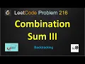 combination sum iii Combination Sum III leetcode 216 backtracking