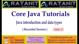 corejava tutorials java introduction data types by Mr RATAN class-07