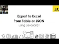 Export Excel from HTML Table or JSON using Javascript JQuery Dharanz