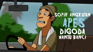 sopir angkutan apes digoda hantu banci kartun lucu horor