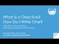 Virtual Delegate Training What Is a Directive How Do I Write One