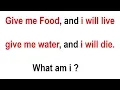Download Lagu Riddles and Puzzles with answers in English Give me food and i will live|  Brain index