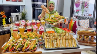 تهناي من وقفة كل نهار سندويشات أسبوع كامل عشاء غداء سهل سريع حشوات اقتصادية كمية كبيرة عصير كلاص 