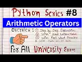 Arithmetic Operators in Python Python tutorial code hacker