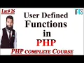 PHP Tutorial in Urdu Hindi User Defined Functions in PHP