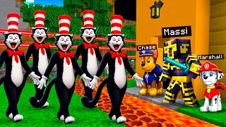 PAW PATROL me Ayuda a Defender MI CASA de APOCALIPSIS de CAT IN THE HAT en MINECRAFT 😱