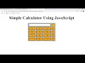 Simple calculator using Javascript