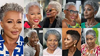 100 Short Haircuts for Older Black Women Over 50 with Grey Hair Ageless Short Hair for Older Women