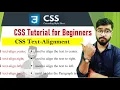 CSS Text Alignment CSS Tutorial for Beginners in Hindi HTML CSS