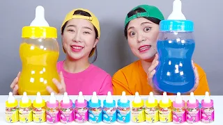 大きな牛乳瓶ゼリー飲料食べる音ドナ