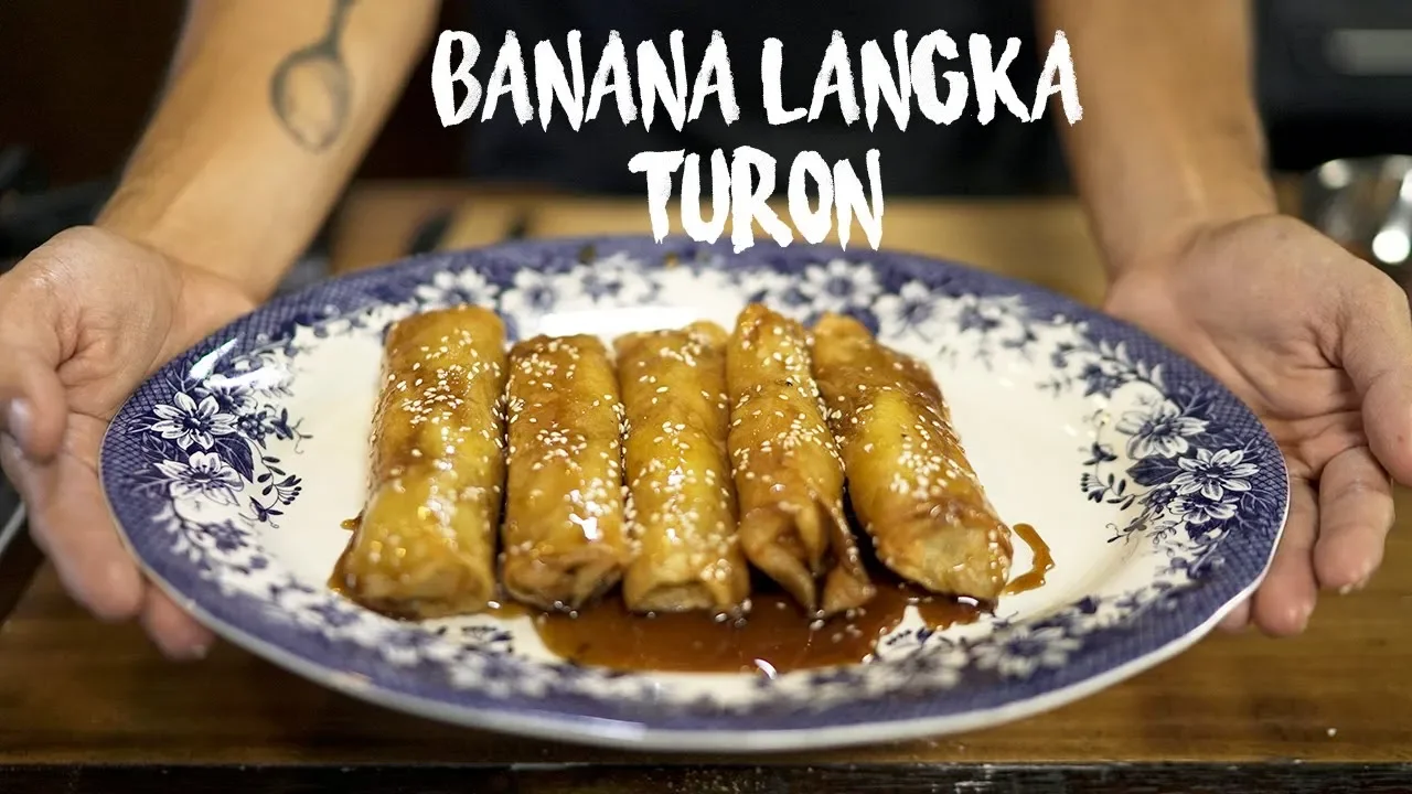 Banana and Jackfruit Spring Rolls "Turon" (Tasty Filipino Dessert)