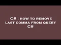 C how to remove last comma from query C