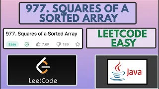 Leetcode 977 Squares of a Sorted Array Easy Java Solution O n Time