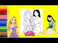 Disney Coloring Pages - Coloring Princess Rapunzel Tangled Mulan Coloring Book