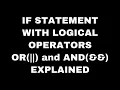 IF STATEMENT WITH LOGICAL OPERATOR OR and AND IN JAVA - TAGLISH