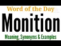 Monition Meaning in English and Hindi Monition Synonyms and Antonyms Monition in Sentences