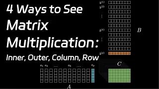 3 4 Ways to See Matrix Multiplication Inner Outer Column Row Linear Algebra Made Easy