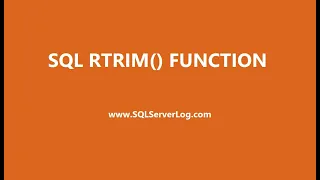 SQL RTRIM Function