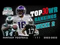 Top 30 Wide Receivers Rankings Week 2 - 2022 Fantasy Football