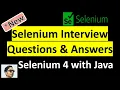 Selenium Interview Questions and Answers Selenium with Java Interview Questions Selenium 4