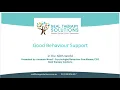 A Webinar About Good Behaviour Support