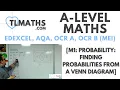 A-Level Maths M1-03 Probability Finding Probabilities from a Venn Diagram