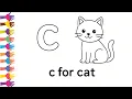 c for cat alphabet tracing and coloring pages for kids