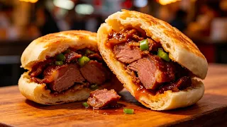 【LIVE】Street food snacks, including roujiamo (Chinese hamburger), are now available for sale.