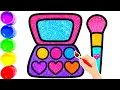 Cute Makeup Set Coloring for Kids Learn Colors with Easy Makeup Drawing Fun Coloring