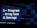 How To Find Sum and Average Of Array Elements find sum and average of array elements