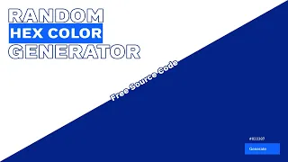 Random Hex Color Code Generator HTML CSS JavaScript