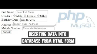 Inserting Data Into Database From HTML FORM WEB BURNER