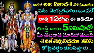 ఈరోజే అజ ఏకాదశి,సోమవారం ఏమీ చెయ్యకపోయినా సరే రాత్రి 12లోపు ఈ వీడియో చూస్తే చాలు