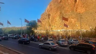 الحدود المغربية الجزائرية بين لجراف طريق السعيدية السعيدية المغرب الجزائر 