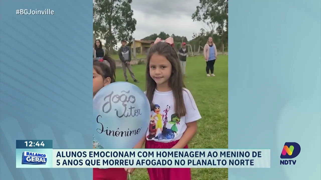 Alunos emocionam com homenagem ao menino de 5 anos que morreu afogado no Planalto Norte