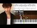 Lagu Benson Boone - Ghost Town - Accurate Piano Tutorial with Sheet Music