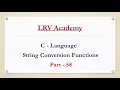 String Conversion Function in C Language in Hindi Part58 LRV Academy