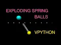Python Physics Modeling an Exploding Spring in Different Reference Frames