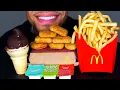 MCDONALD S CHICKEN NUGGETS ICE CREAM CONE DIPPED CHOCOLATE CRISPY FRENCH FRIES BIG BITES ASMR MUKBAN