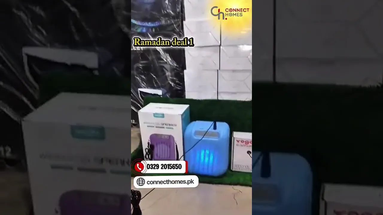 GTS-1915 6.5 Inch Wireless Bluetooth Speaker with RGB Lights + Yoga DM-193 Headset Microphone – Ramzan Combo Deal