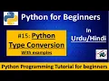 - Type conversion In Python in Hindi Python Tutorial for beginners in Hindi