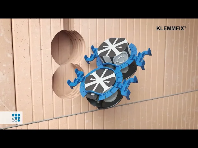 Комплект конзолна кутия 65мм със скоба към тухлени стени и защитен капак (100 бр.) Kaiser, KAISER, 1555-04-PAC100 в монтаж.