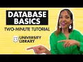 Database Basics - Two Minute Tutorials Cal State LA Library