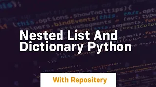 nested list and dictionary python