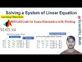 MATLAB Code For Gauss Elimination Method With Pivoting For Solving System of Linear Equations
