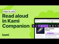 How to use the Read aloud tool in Kami Companion