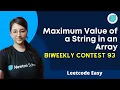 Leetcode 6261 Maximum Value of a String in an Array Leetcode Contest Easy cpp