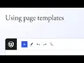 Using page templates